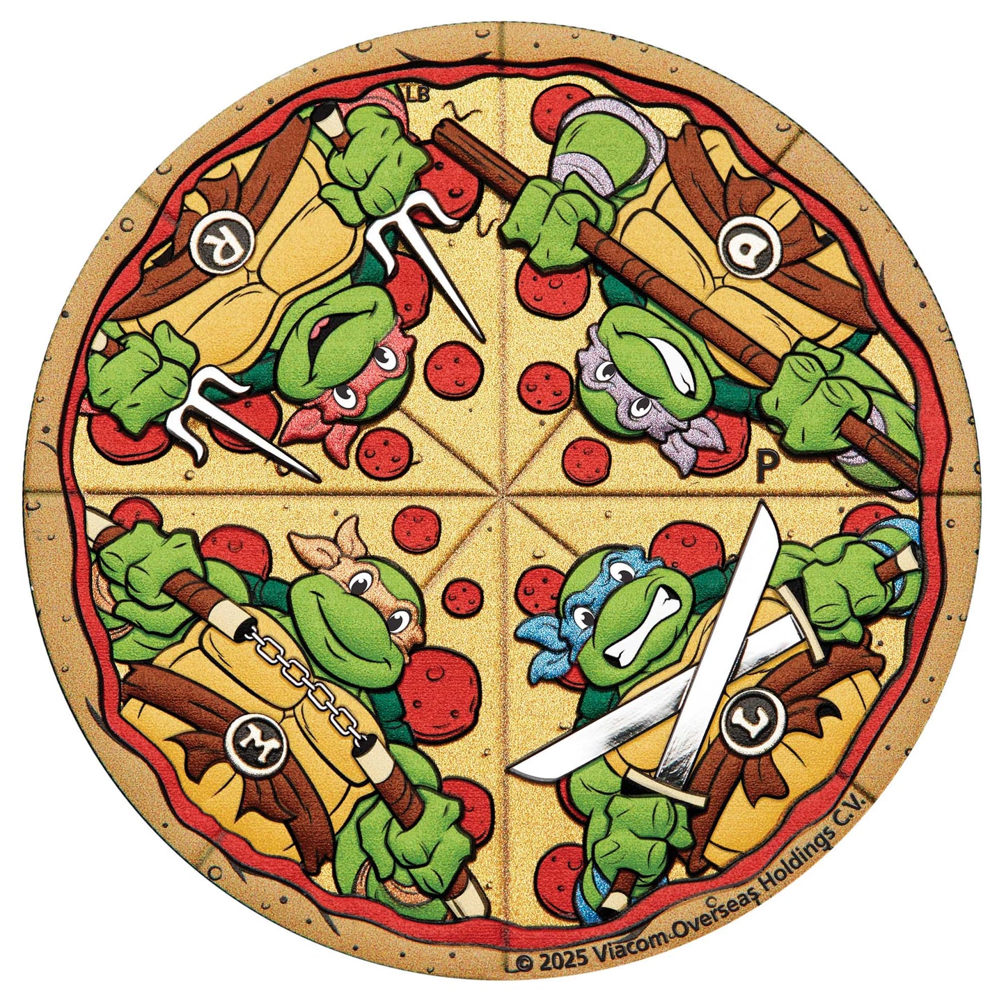 2025 Teenage Mutant Ninja Turtles 2oz Silver Coloured Pizza Coin