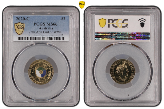 2020 PCGS MS66 graded $2 75th Anniversary End of World War II C MintMark coin
