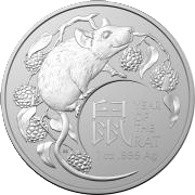 2020 Royal Australian Mint Lunar Year of the Rat 1oz Silver Investment Coin