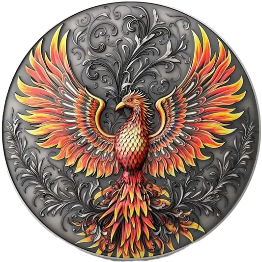 2023 Niue Phoenix 1 oz Silver Antiqued High Relief Colorized Coin