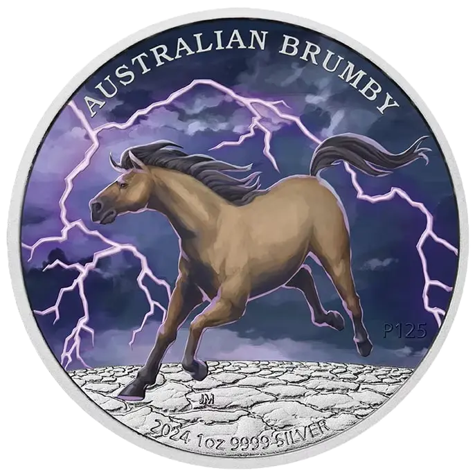 2024 Australian Brumby 1oz Silver Coloured Coin - Certificate #1