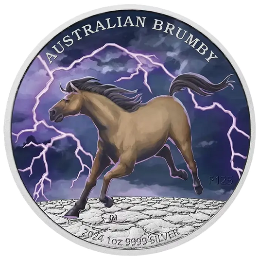 2024 Australian Brumby 1oz Silver Two Coloured Coins - Certificate #10 & #11