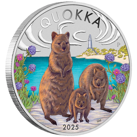 2025 Australian Quokka 1oz Silver Coloured Coin