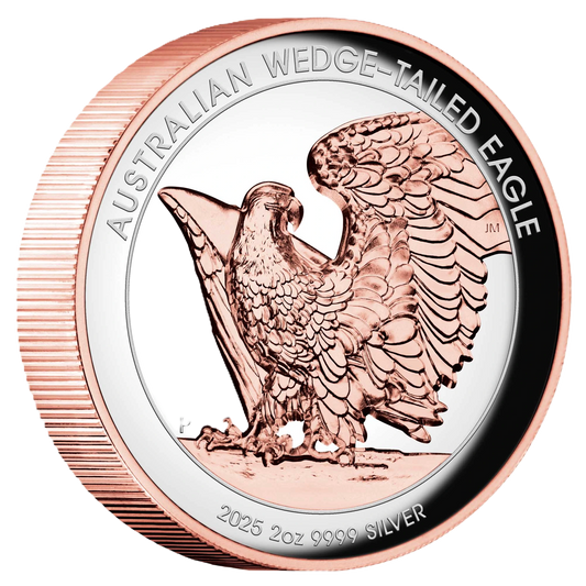 2025 Australian Wedge-tailed Eagle 2oz Silver Proof Ultra High Relief Gilded Coin