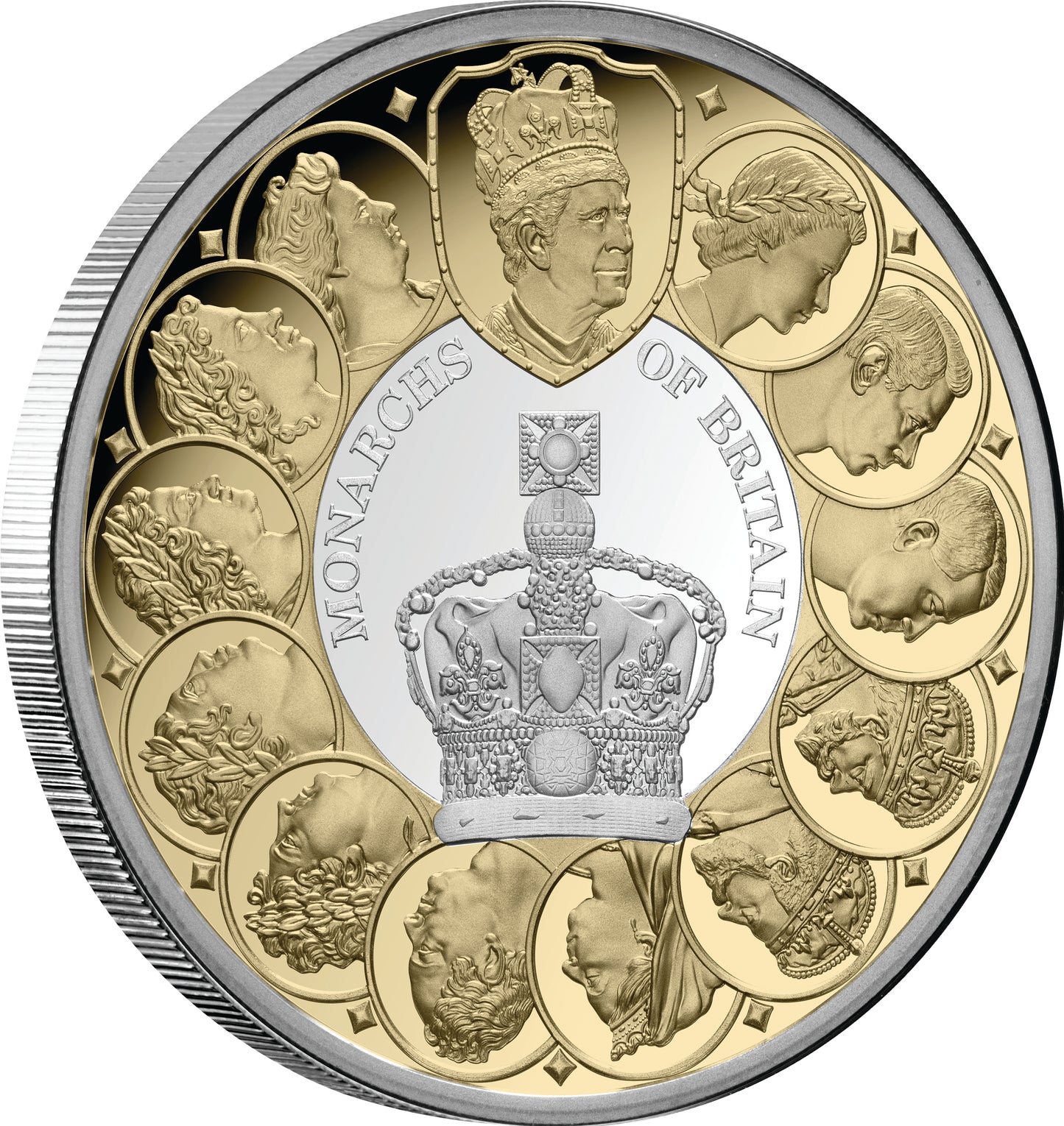 Monarchs of Britain 2025 $1 Gold-plated 1oz Silver Proof Coin