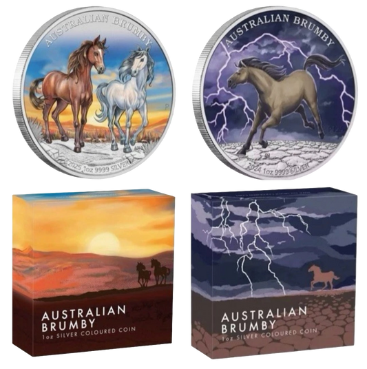 2024 & 2025 Australian Brumby Perth Mint 1oz Silver Coloured Coin - PreOrder