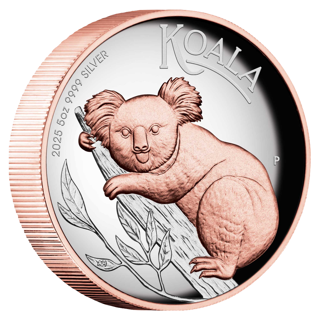 2025 PM Australian Koala 5oz Silver Proof High Relief Gilded Coin