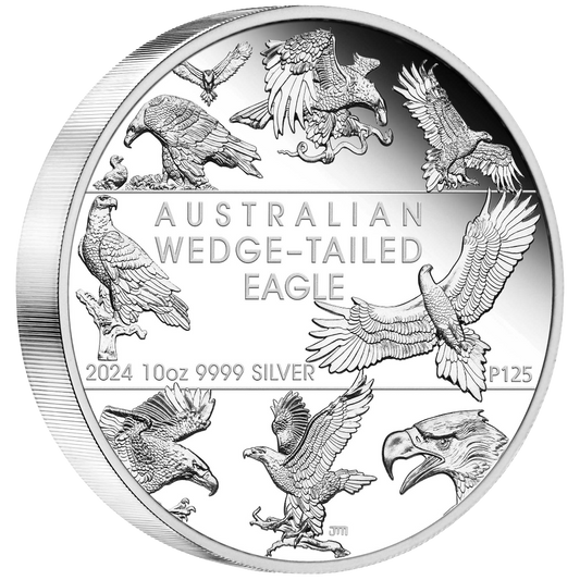 2024 Perth Mint Australian Wedge Tailed Eagle 10th Anniversary 10oz Silver Proof Coin