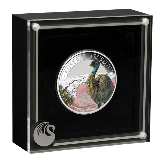 2025 Australian Emu 1oz Silver Coloured Coin