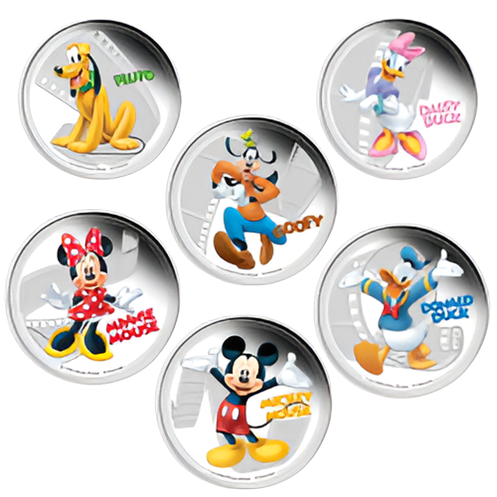 2014 Niue Disney Mickey & Friends 1 troy oz Silver Proof Six-Coin Pack