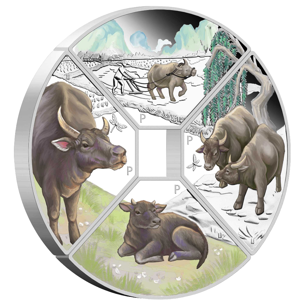 2021 PetthMint Year of the Ox Quadrant 1oz Silver Proof Four-Coin Set