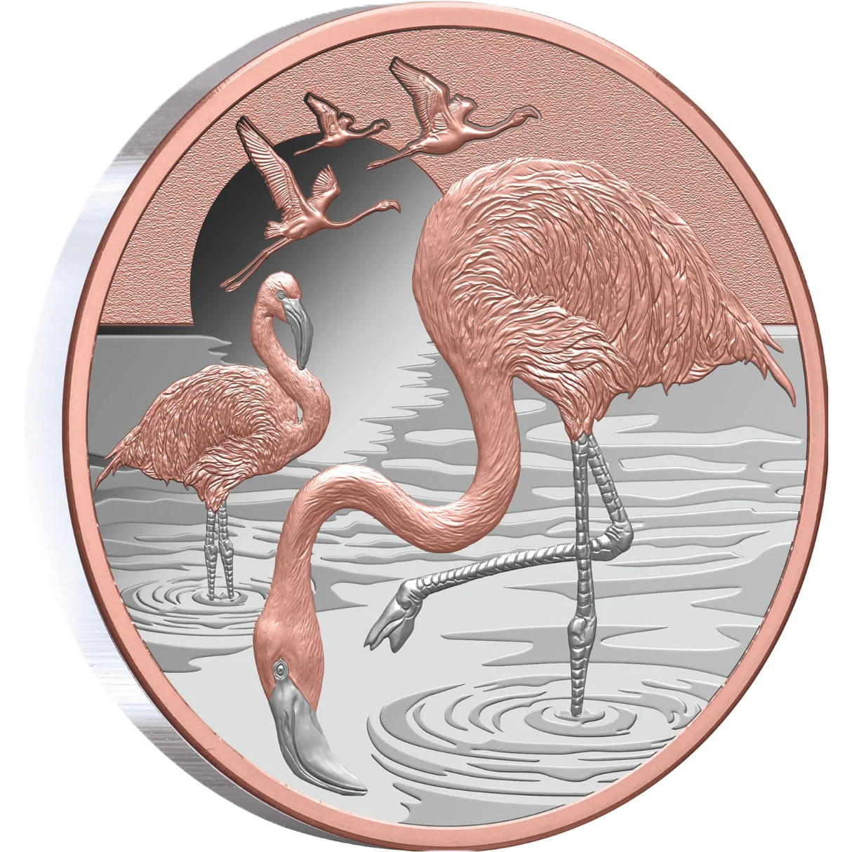2025 NIUE Pink Flamingo $1 Rose Gold-plated 1oz Silver Proof Coin