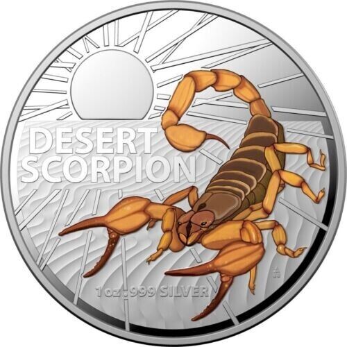 2023 Royal Australian Mint Most Dangerous - $5 Desert Scorpion 1oz .999 Silver Coloured Proof Coin.
