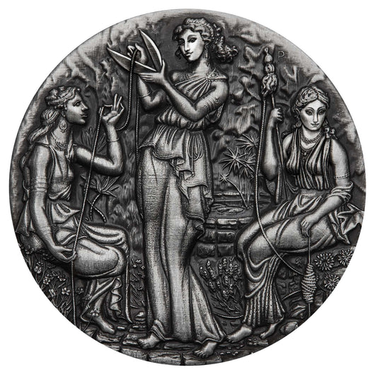 Fate - The Moirai 2025 2oz Silver Antiqued High Relief Coin