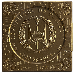 2025 Djibouti Pyramids of Giza Gold Gilded Edition – 3-Coin Set (6oz .999 Silver) – 200 Francs - Preorder