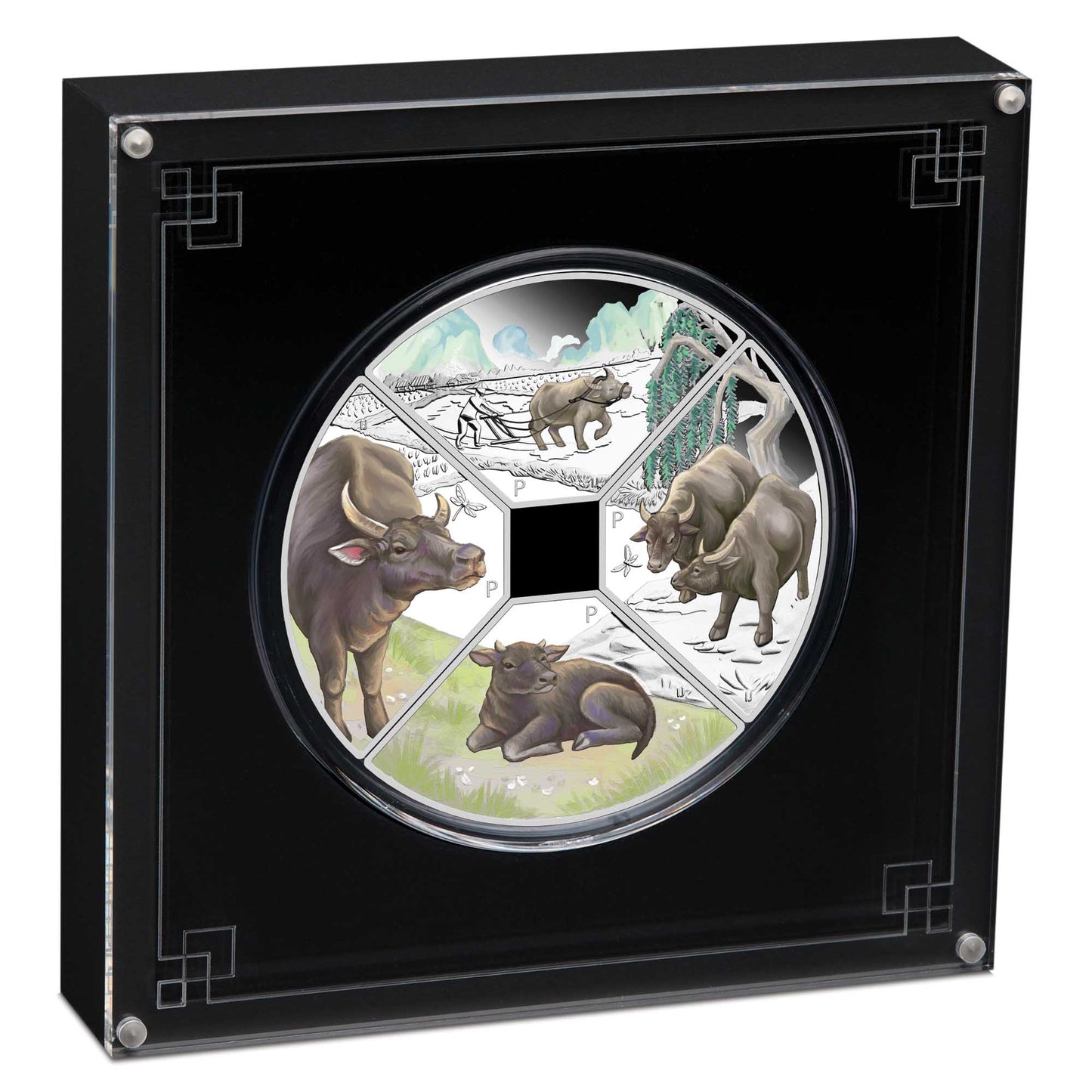 2021 PetthMint Year of the Ox Quadrant 1oz Silver Proof Four-Coin Set
