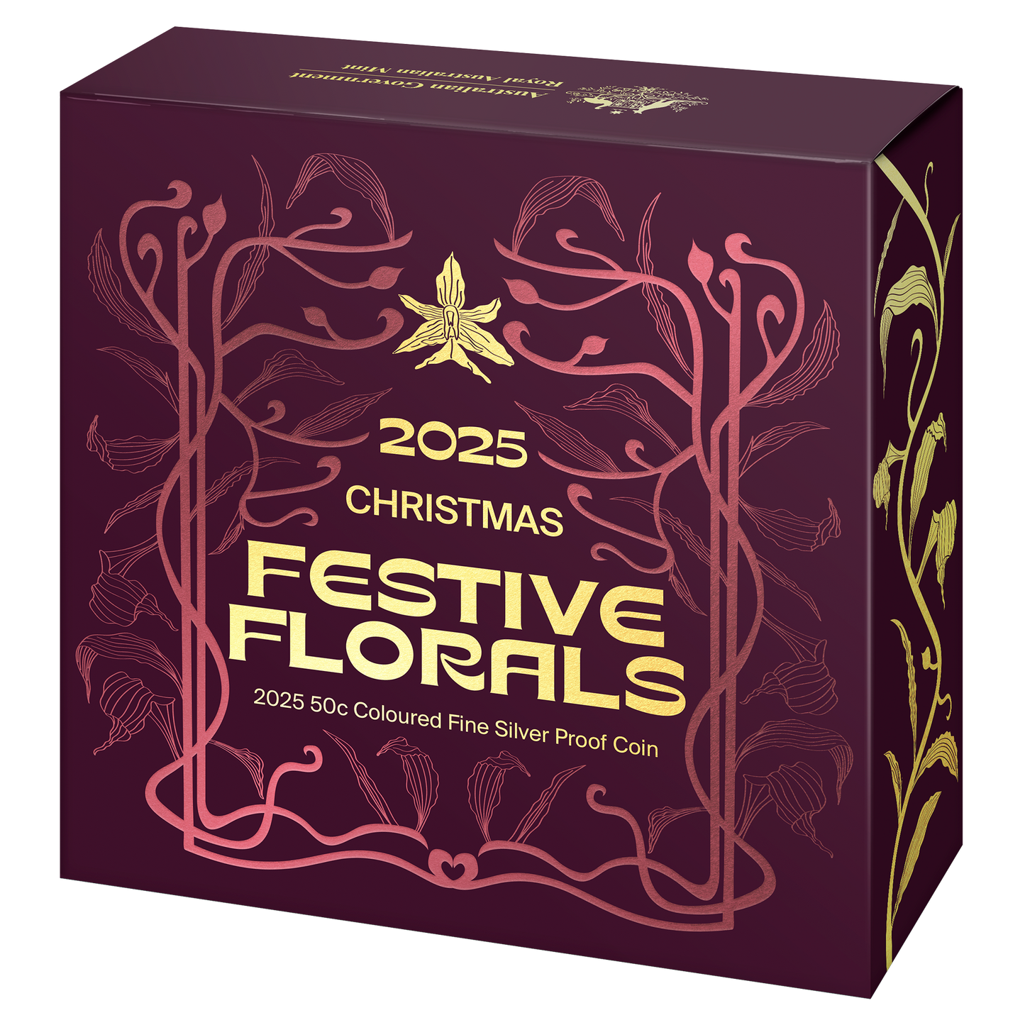 2025 RAM Christmas Festive Florals - 50c Silver Proof Coin