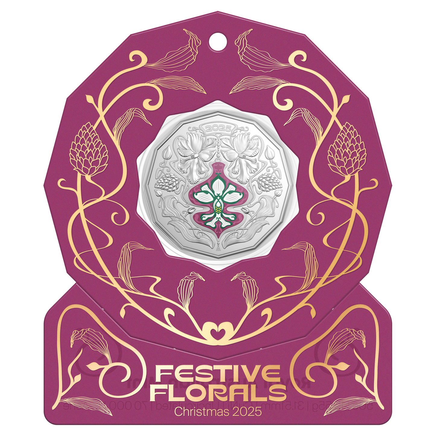2025 RAM Christmas Festive Florals - 50c Uncirculated Coin
