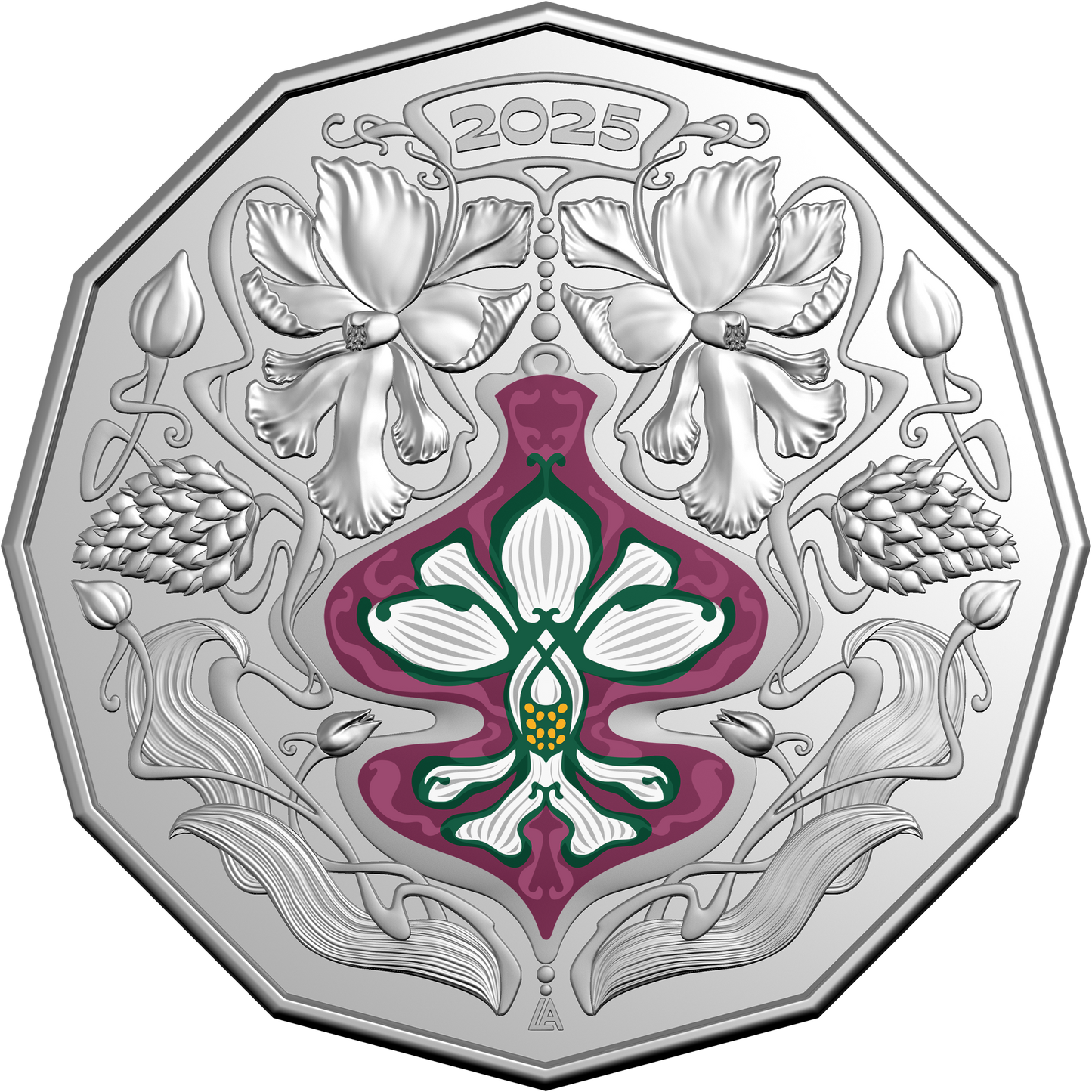 2025 RAM Christmas Festive Florals - 50c Uncirculated Coin