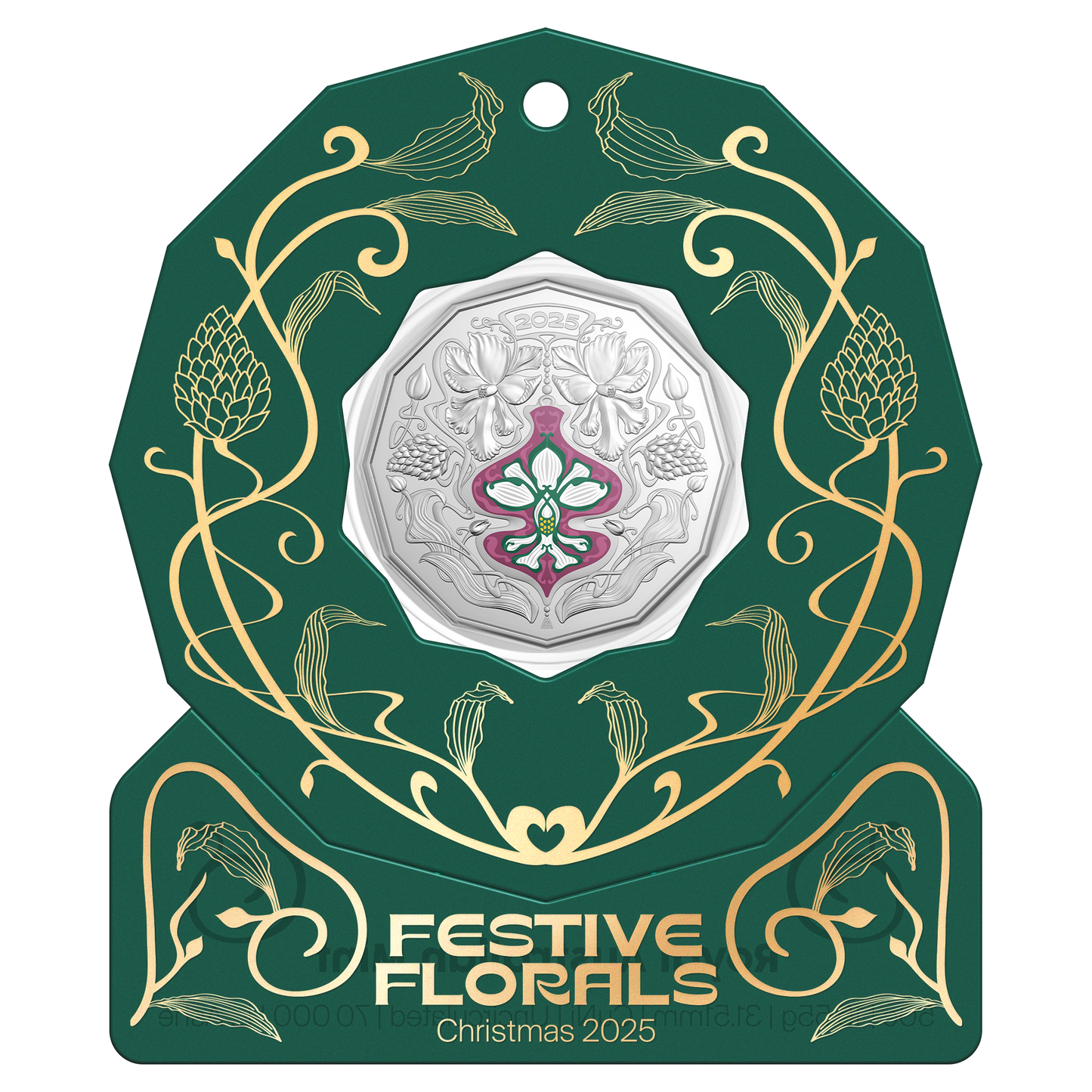2025 RAM Christmas Festive Florals - 50c Uncirculated Coin