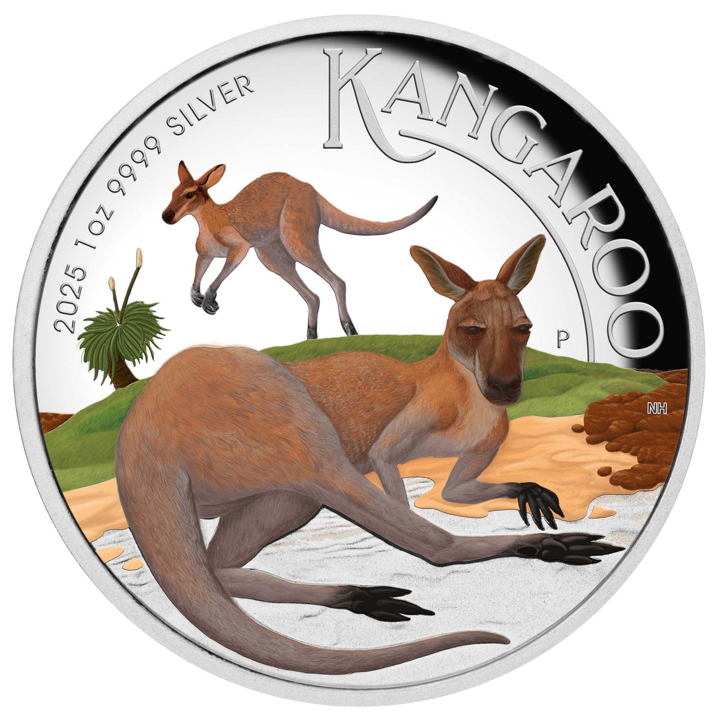 2025 Australian Kangaroo 1oz Silver Proof Coloured High Relief Coin