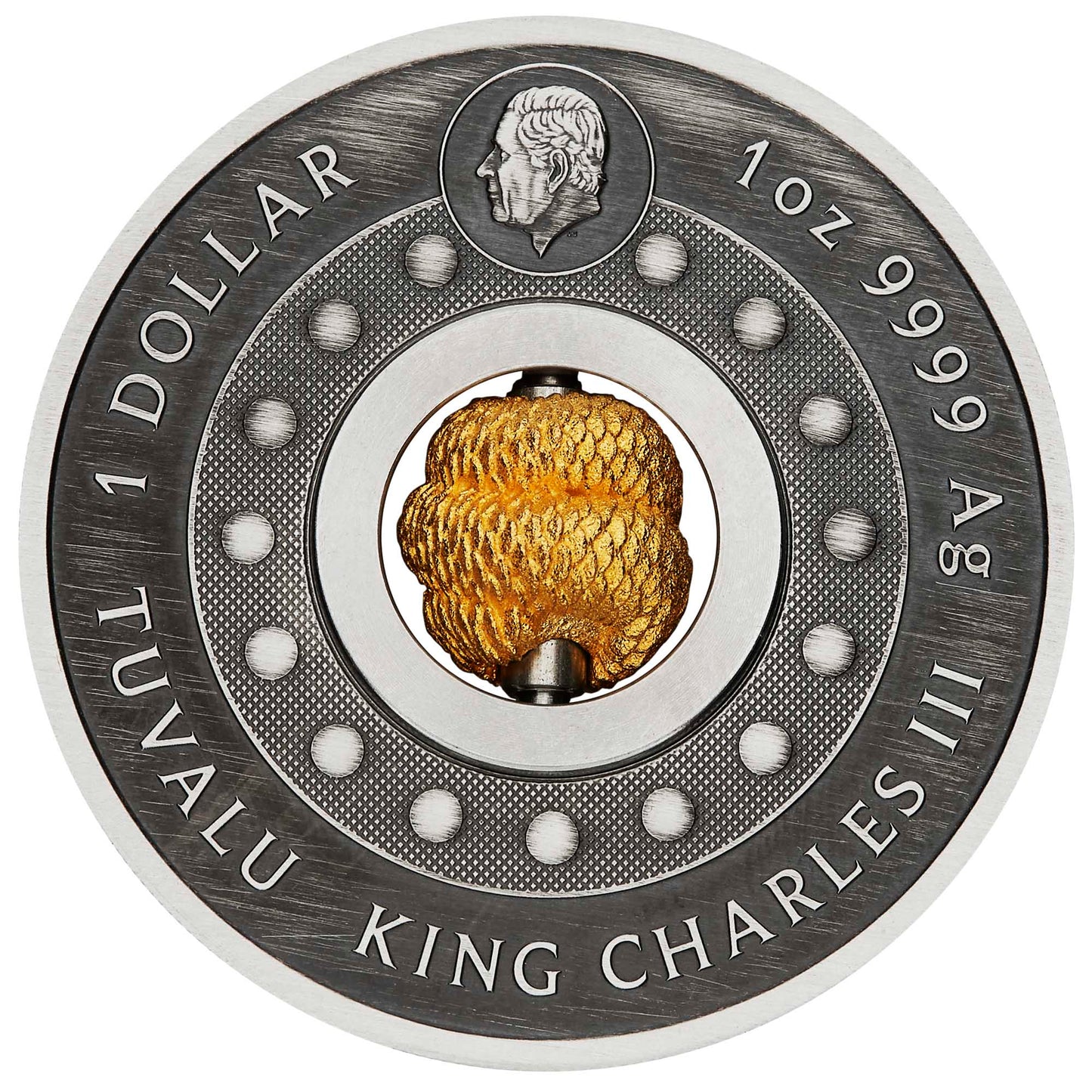 2025 Year of the Snake Rotating Charm 1oz Silver Antiqued Coin