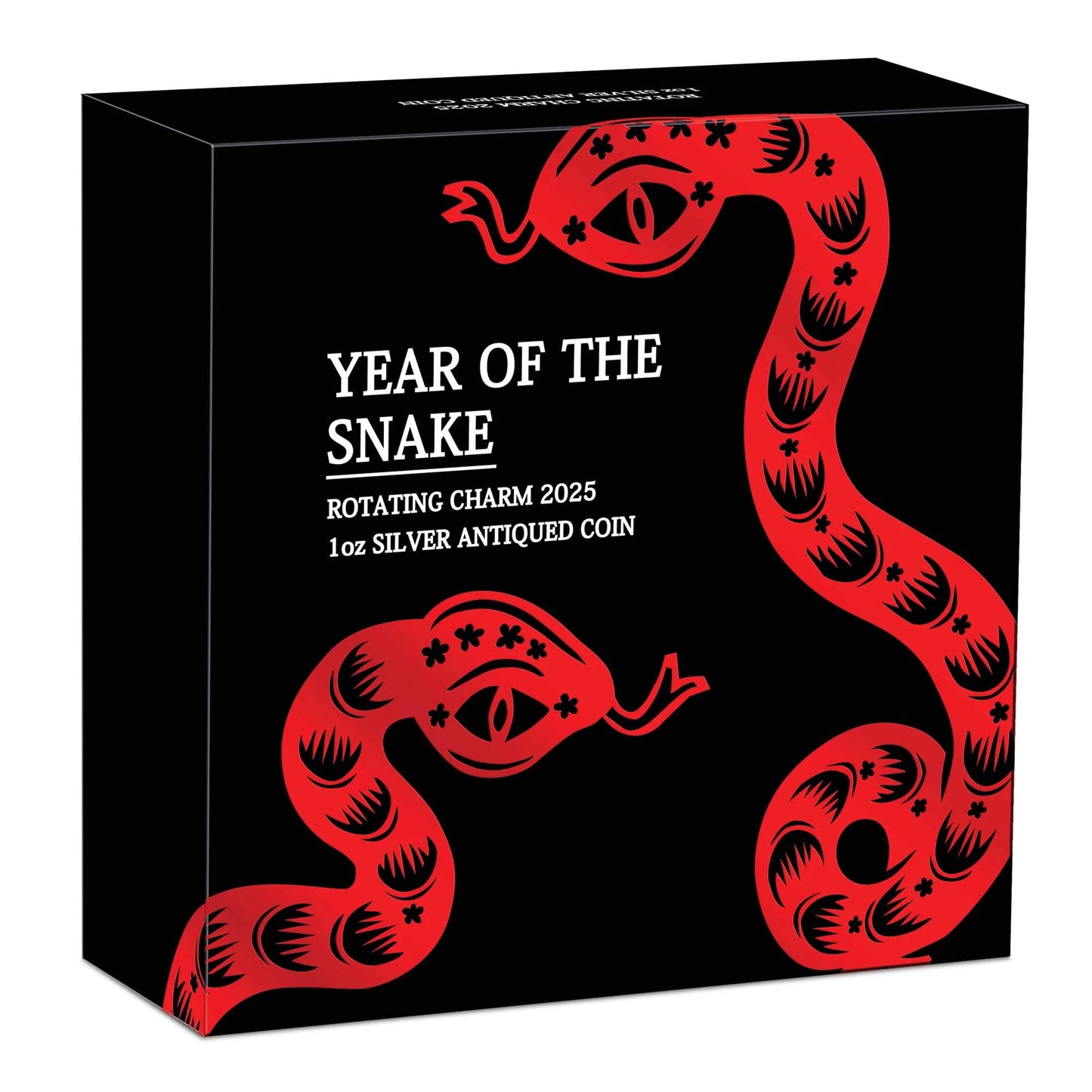 2025 Year of the Snake Rotating Charm 1oz Silver Antiqued Coin