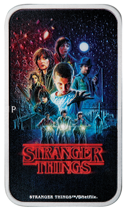 2026 PerthMint Stranger Things - Season 1 1oz Silver Coloured Rectangular Coin Pre Order