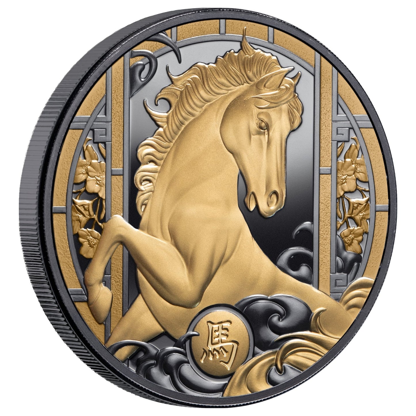 2026 LUNAR YEAR OF THE HORSE $1 1OZ GILDED SILVER BLACK PROOF COIN - PRE ORDER