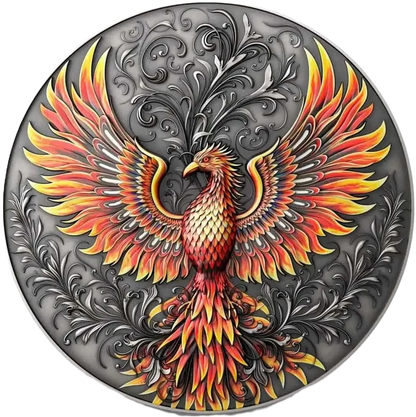 2023 Niue Phoenix 1 oz Silver Antiqued High Relief Colorized Coin
