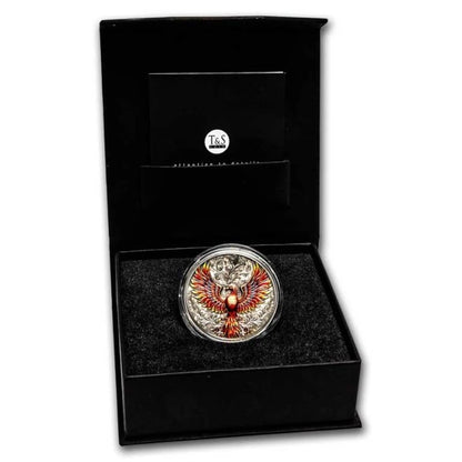 2023 Niue Phoenix 1 oz Silver Antiqued High Relief Colorized Coin