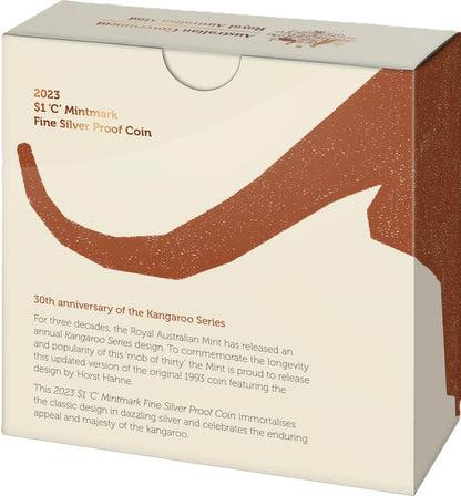 2023 Royal Australian Mint Kangaroo Series 30th Anni Mob of Thirty $1 1oz c mintmark Silver Proof Coin in Box