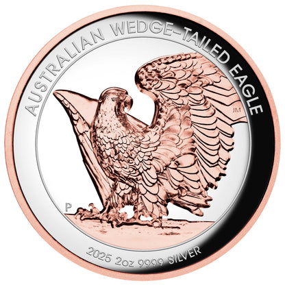 2025 Australian Wedge-tailed Eagle 2oz Silver Proof Ultra High Relief Gilded Coin
