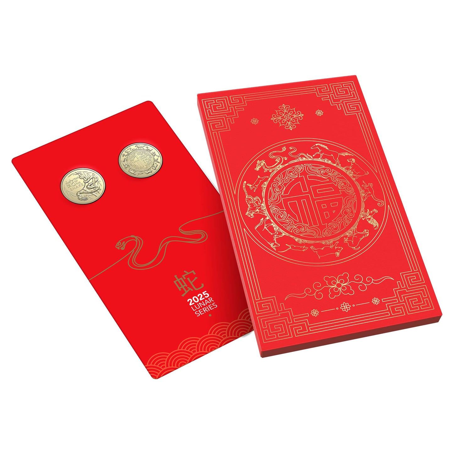 2025 Royal Australian Mint  $1 Australia Lunar Year of the Snake Two-Coin UNC