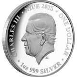 2025 NIUE COLOURS OF AUSTRALIA $1 EVERGREEN RAINFORESTS 1OZ SILVER PROOF COIN