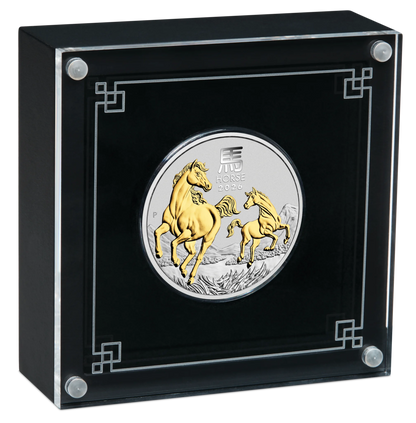 2026 PerthMint Year of the Horse 🐎  – 1oz Silver Gilded Coin Pre order