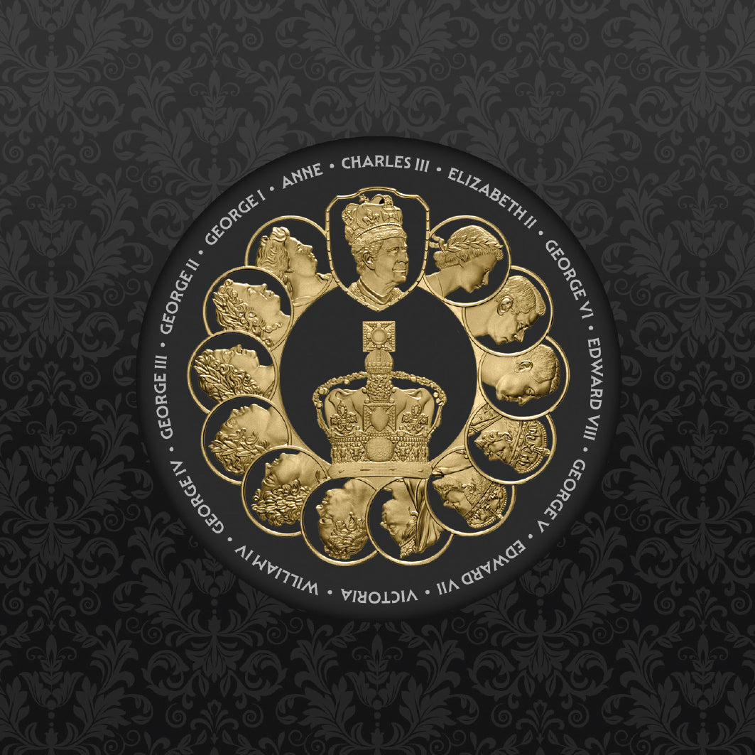 Monarchs of Britain 2025 $1 Gold-plated 1oz Silver Proof Coin