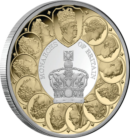 Monarchs of Britain 2025 $1 Gold-plated 1oz Silver Proof Coin