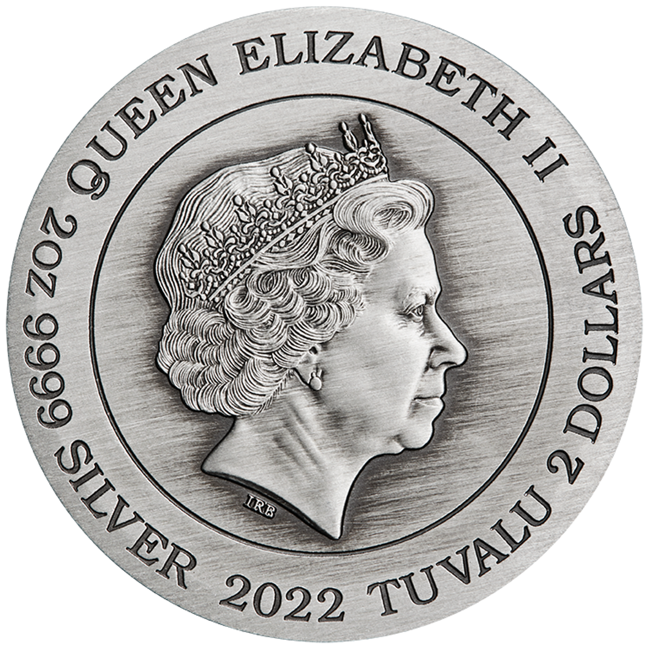 2022 Perth Mint Dragon 2oz Coloured High Relief Antiqued Silver Coin