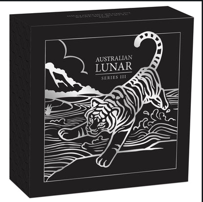 2022 Perth Mint Lunar Year of the Tiger 1oz Silver Gilded Coin