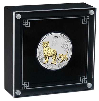 2022 Perth Mint Lunar Year of the Tiger 1oz Silver Gilded Coin