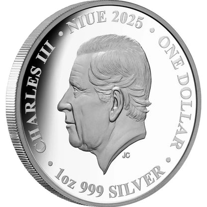 2025 Niue Saturn From Titan 1oz Silver Coloured Proof Coin