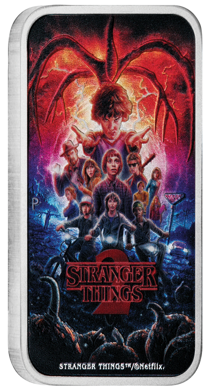 2026 PerthMint Stranger Things - Season 2 1oz Silver Coloured Rectangular Coin Pre order