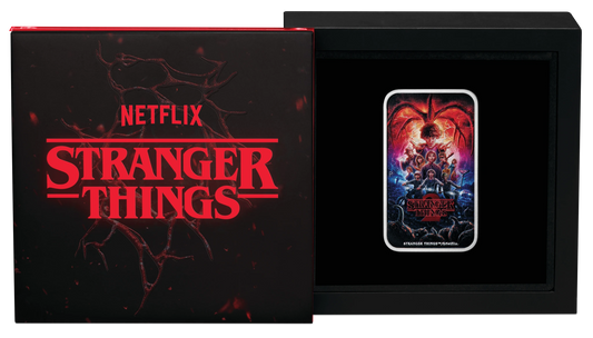 2026 PerthMint Stranger Things - Season 2 1oz Silver Coloured Rectangular Coin Pre order