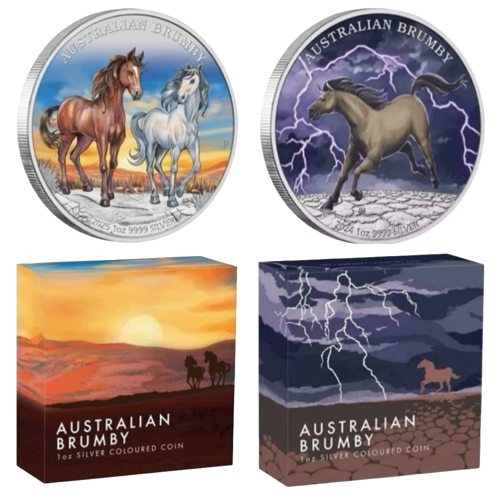 2024 & 2025 Australian Brumby Perth Mint 1oz Silver Coloured Coin - PreOrder