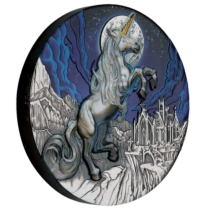 2025 Unicorn 5oz Silver Antiqued Coloured Coin