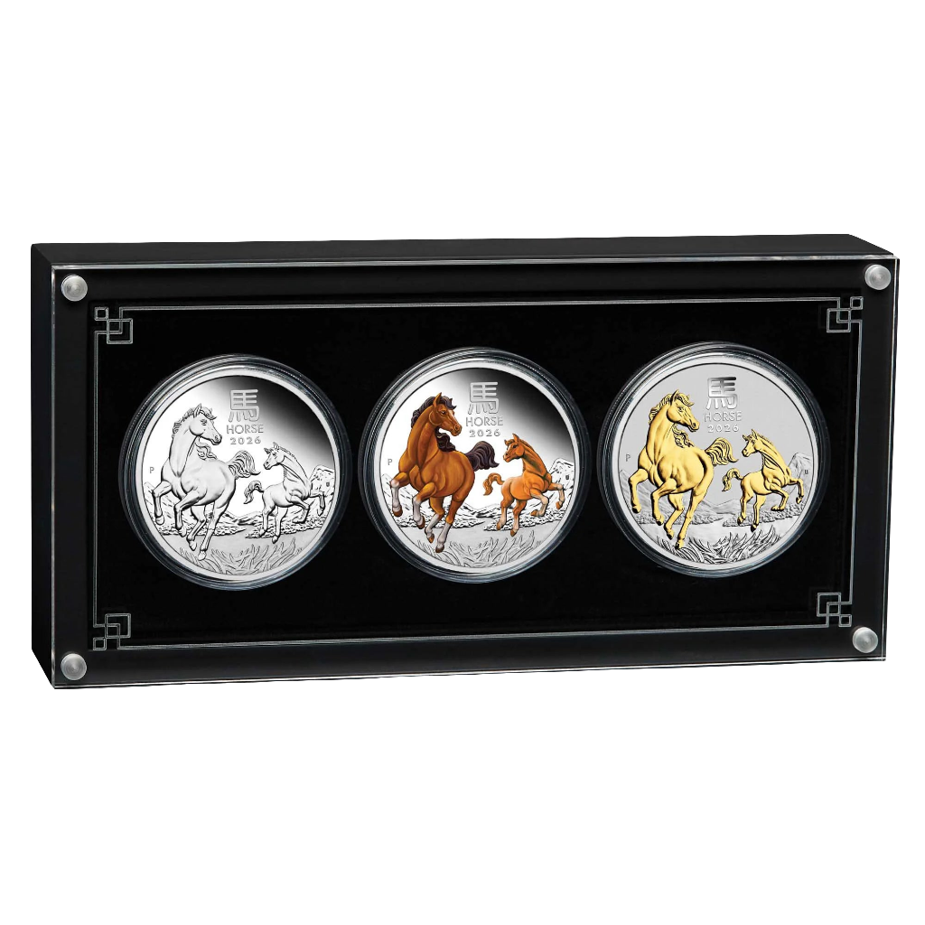 Australian Lunar Series III 2026 Year of the Horse 1oz Silver Trio