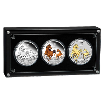 Australian Lunar Series III 2026 Year of the Horse 1oz Silver Trio