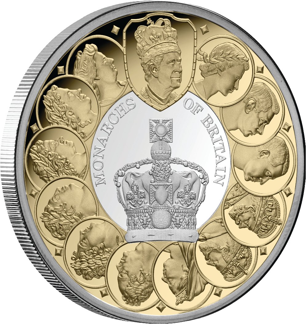 Monarchs of Britain 2025 $1 Gold-plated 1oz Silver Proof Coin