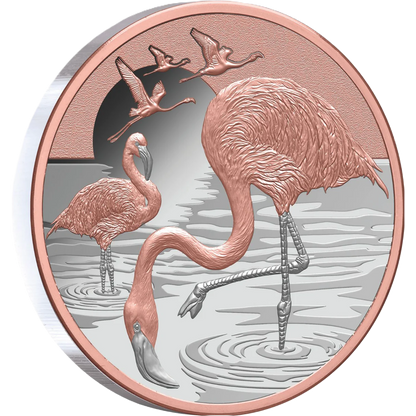 2025 NIUE Pink Flamingo $1 Rose Gold-plated 1oz Silver Proof Coin